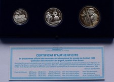 MEXICO PROOF 100 50 25 PESOS 1986 SOCCER Football Cup Silver 1985 Set Coins