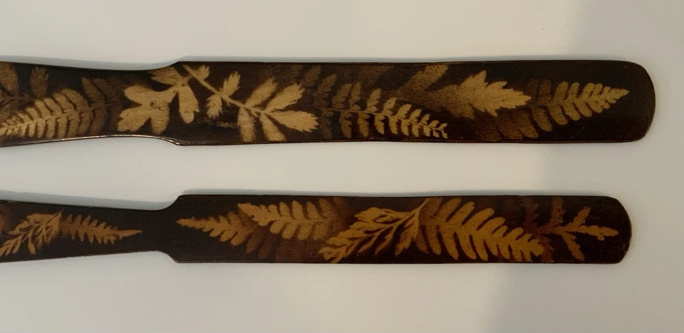 Antique Inlaid Parquetry Specimen Wood Letter Opener / Page Turner X 2 - Image 3 of 4