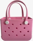 Small Rubber Tote Bag, Lightweight EVA Beach Bag Waterproof Open - PINK