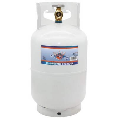 Propane Tank 10LB Steel Cylinder Type 1 Overflow Protection White Flame King