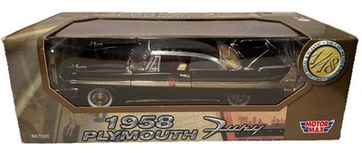 Motor Max 1958 Plymouth Fury Black 1:18 Scale Die Cast