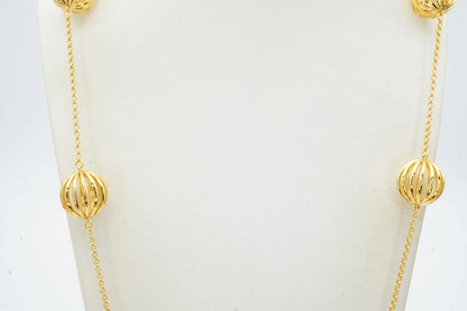 Trina Turk Necklace Gold Tone Bead 36" - Image 4 of 4