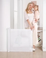 Likzest Retractable Baby Gate Mesh Baby and Pet Gate 33" Tall Extend to 55" Wide