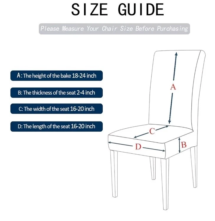 Christmas Chair Covers Set of 6 Stretch Washable - Image 2 of 4