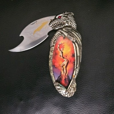Franklin Mint Knightstone  Mistress Of Fire  Dragon Head Knife By Boris Vallejo