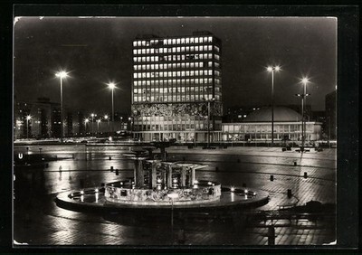 Ansichtskarte Berlin, Alexanderplatz bei Nacht 