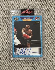 Mike Tyson Auto 10/15 Leaf Pro Set Boxing Autograph Card Low Serial