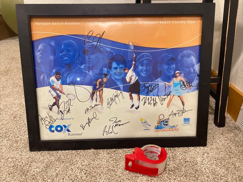 2008 Newport Beach Breakers Tennis Autograph Poster Serena Venus Williams Roger