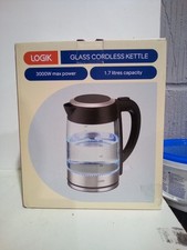 LOGIK L17GKT21 Glass Jug Kettle 1.7L 3000W Variable Temp Black