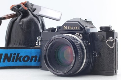 [N MINT] Nikon FM Black 35mm SLR Film Camera Ai Nikkor 50mm F1.8 Lens From JAPAN