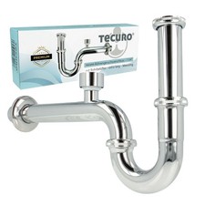 tecuro Röhrengeruchsverschluss Siphon mit Rohrbelüfter für Waschtisch extra lang