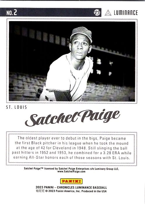 2023 Panini #2 Satchel Paige - Image 2 of 2