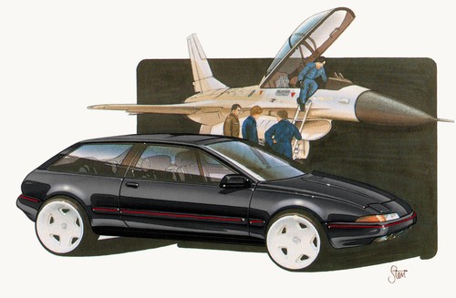 VOLVO 480ES sketch prints by the car's designer Steve Harper - Picture 3 of 6