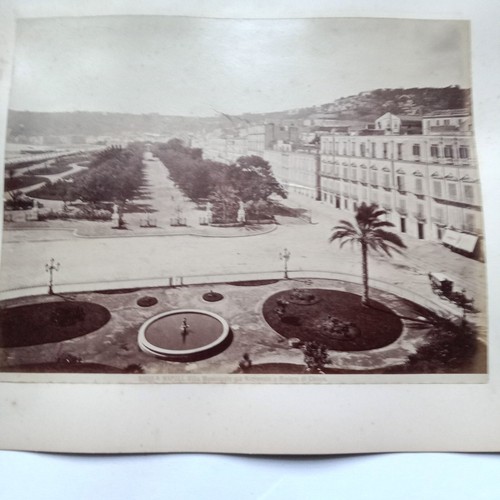 Naples 1875 Riviera di Chiaja Villa Municipale Veduta Animata Photo Albumine - Picture 15 of 18