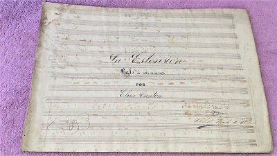 Original Partitur Von Eliseo Canton, Die Erweiterung, 19. Jahrhundert