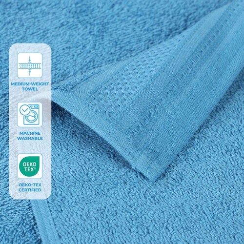 Honeycomb Textured Waffle Border Cotton Medium Weight Hand Towels, Set of 6 - 第 17/94 張圖片