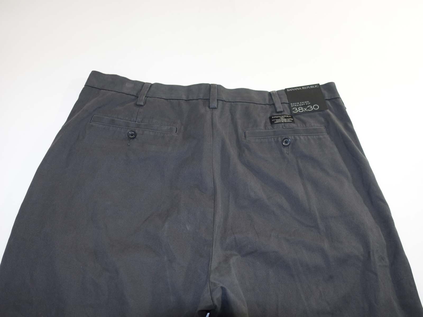 Banana Republic Men's Gavin Chino Pants 38 x 30 NWT Gray Khaki Flat