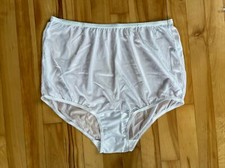 Vintage WHITE Vanity Fair Sz 8 Nylon Granny Panty Panties Brief SHEER