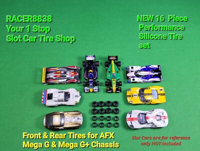 AFX MEGA G+ Performance SILICONE TIRES .456 Rears & .380 Fronts