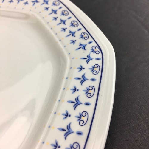 4 Tognana Italy Dessert Salad Plates 7 1/4" Blue Rim Octagon Italian Porcelain - Picture 8 of 9
