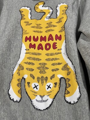 Human Made Grey Hoodie Big Tiger Logo Size Made In Japan | eBay