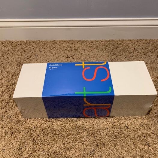 Crate and Barrel Art Station Paper Roll Refill, Wooden Dispenser & Art Supplies!