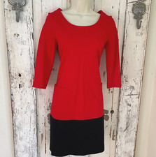 Kate Spade Size 2 Woman's Red Black Pocketed Knit Shift Career Classy Dress