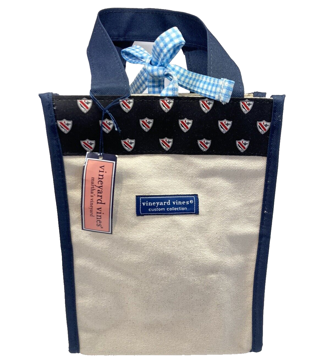 VINEYARD VINES Custom Collection 2-Bottle Canvas Wine Tote Bag