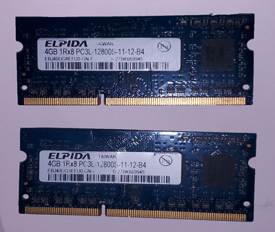 4GB Per  (2x4GB) Laptop RAM DDR3 Elpida 1Rx8 PC3L-12800S-11-12-B4 MEMORY UPGRADE