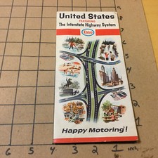 Original Vintage Map -- 1966 United States - Interstate Highway System - ESSO