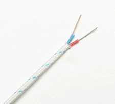 T-type Thermocouple Wire AWG 24 Solid Cable Fiberglass Insulation Extension 1 yd