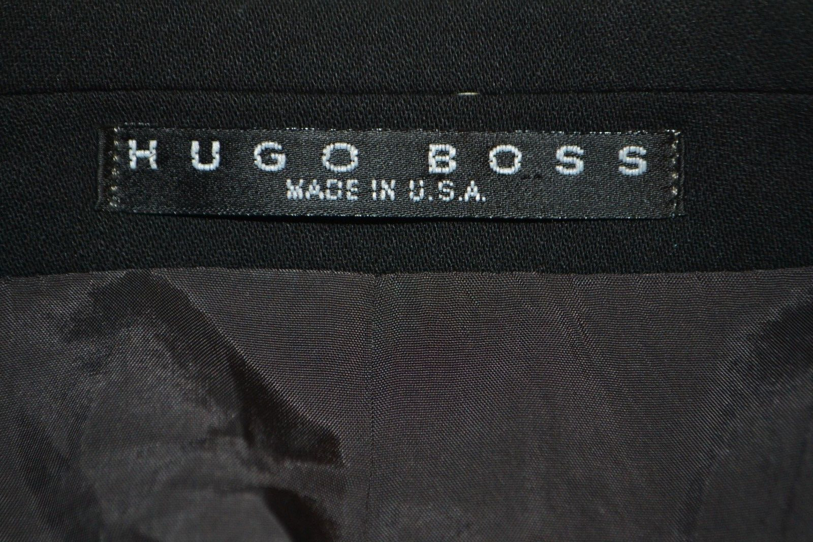 Hugo Boss Men Natural Stretch Black 2 Front Button Sports Coat Sz 44L thumbnail 13