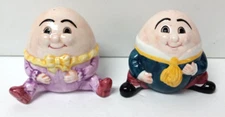 Vintage OMI 1994 Humpty Dumpty Salt and Pepper Shakers w/ Stoppers