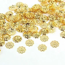 1000 Golden Flower Bead Caps 9mm Jewelry Findings Fit 10-16mm Beads