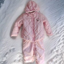 Girl's Pink Polka Dot Zero Xposur Two Piece Snow Suit Jacket Insulated Sz 24M