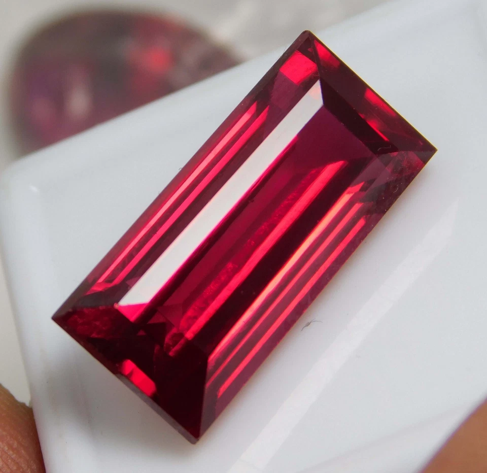 Certified 18.60 Ct Baguette Cut Natural AAA++ Mozambique Red Ruby Loose Gemstone - Image 2 of 4