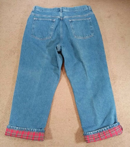 L.L. Bean Fleece Lined Jeans Plaid 