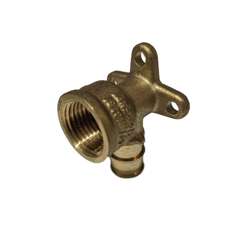 1/2" PEX x 1/2" Female Threaded F1960 Expansion Drop Ear Elbow Fitting, LF Brass