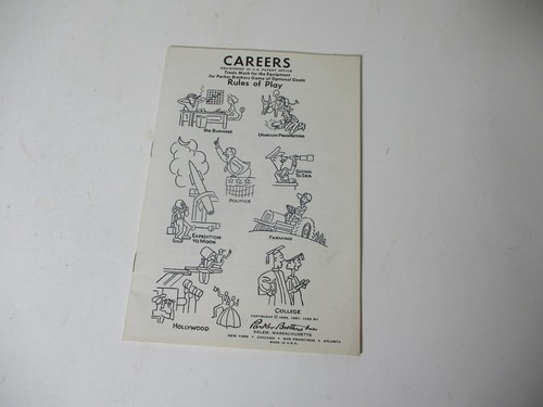 1958 PARKER BROTHERS CAREERS BOARD GAME INSTRUCTIONS ONLY
