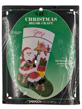 Vtg 1986 Paragon Christmas Felt 18" Stocking Kit 8046 Toymaker NOS
