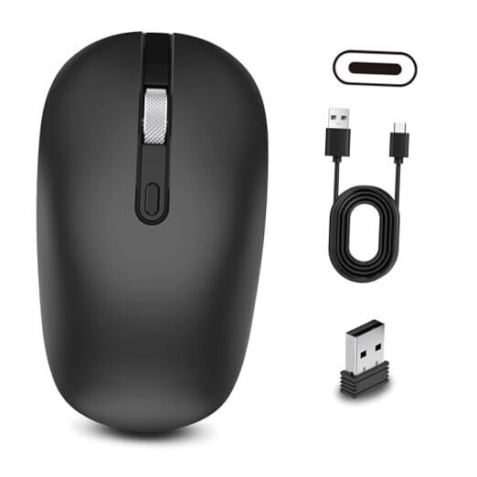 Wireless Bluetooth Mouse Dual Device Connectivity Ergonomic Comfort Design in Sleek Black Finish-image