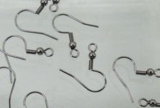 500 Stainless Steel Ear Wires Hooks 250 prs Ball  Coil 19-20mm post Earrings