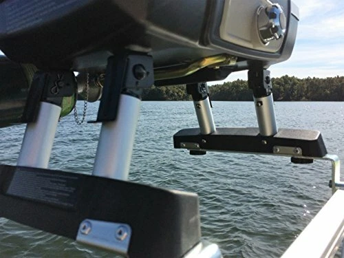 Parrilla Cuisinart modificada para bote pontón con juego de soportes de parrilla Arnall's PLATEADA Foto 4 de 4