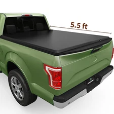 5.5 ft Soft Bed Roll-Up Tonneau Cover For 2015-2025 Ford F150 F-150 Truck
