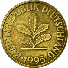 #722761 M&uuml;nze, Bundesrepublik Deutschland, 10 Pfennig, 1995, Munich, SS, Brass