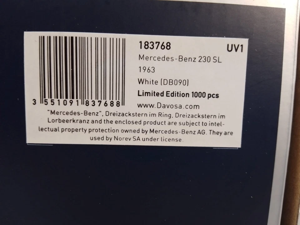 Norev Mercedes Benz 230 SL white DB090 1963 1/18 183768 - Immagine 4 di 4