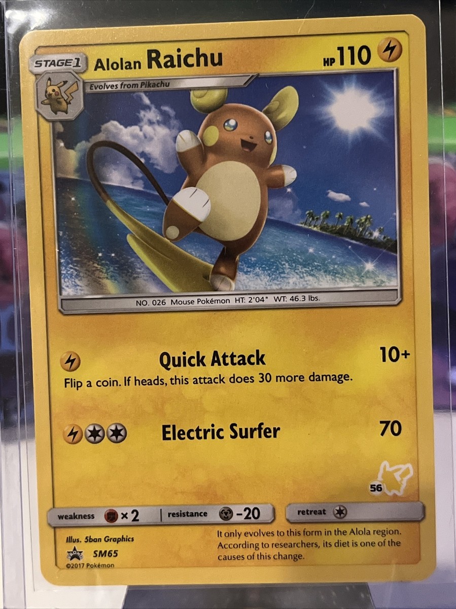 Alolan Raichu #25 SM65 Black Star Promo Pikachu Stamped Pokemon