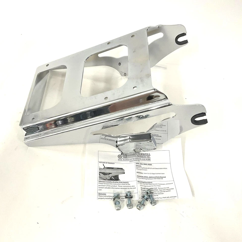 Motherwell Chrome 可拆卸 Tour Pak 安装 2009 - 2013 Harley Touring 1510 - 0191 — 第 2/3 张图片