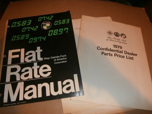 Vintage 1979 PUCH Moped Dealer Parts Price List Policy & Flat Rate Manual