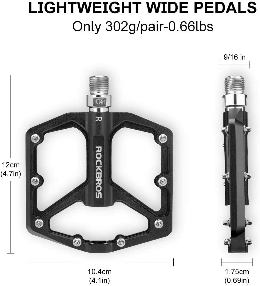 Pédales Universelles Vélo Pédales Vélo 9/16" En Aluminium CNC - Antidérapantes Pour VTT, Vélo Route, Ville - Roulements Scellés Pédales Vélo CNC